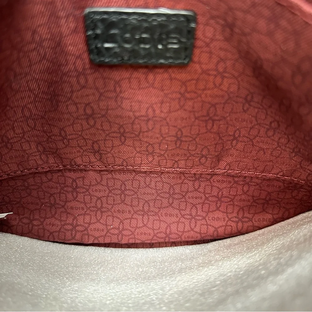 NEW Lodis Italian Black Pebbled Leather Emily Convertible Crossbody Bag Chain - Picture 6 of 7